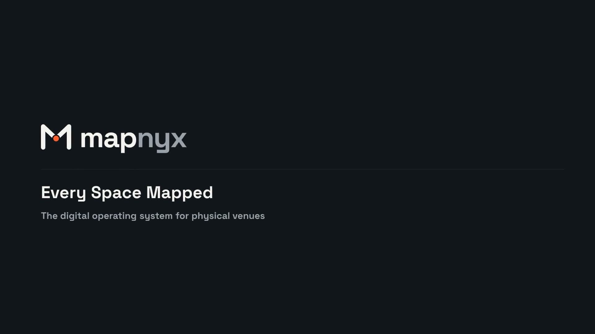 A Mapnyx venue map: an exhibition campus with halls, a convention centre, a seminar block and an entry gate, each labelled.